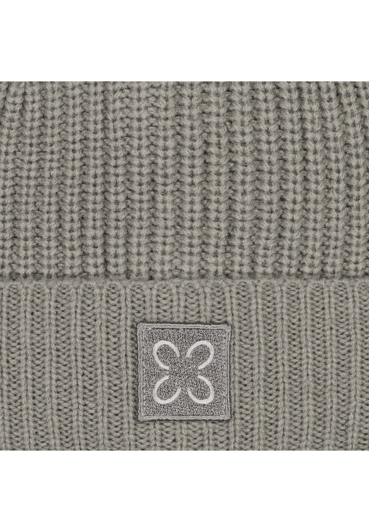 Mütze aus und in Rippstrick Fleece grau | Codello